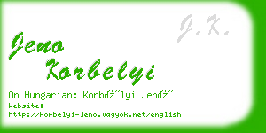 jeno korbelyi business card